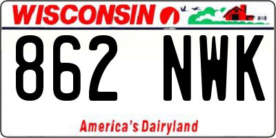 WI license plate 862NWK