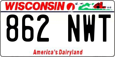 WI license plate 862NWT
