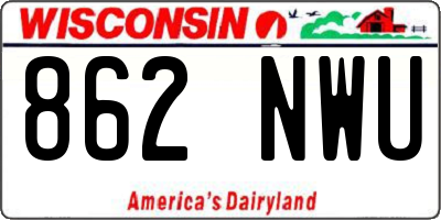 WI license plate 862NWU