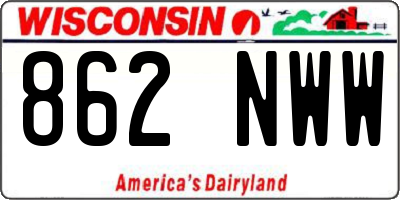 WI license plate 862NWW