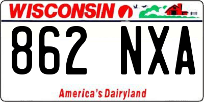 WI license plate 862NXA
