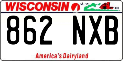 WI license plate 862NXB