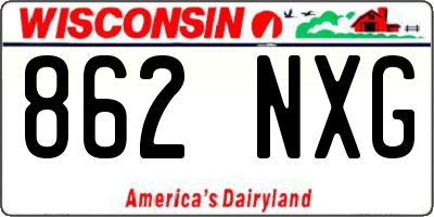 WI license plate 862NXG