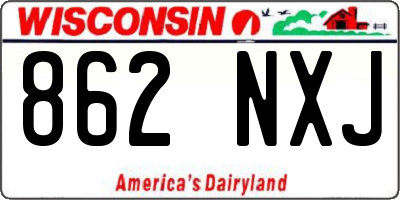 WI license plate 862NXJ