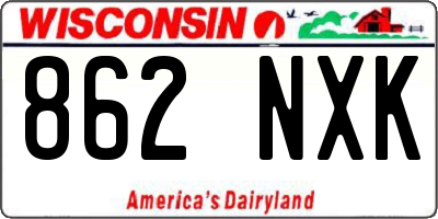 WI license plate 862NXK