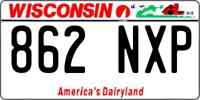 WI license plate 862NXP