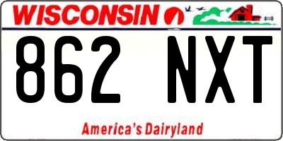 WI license plate 862NXT