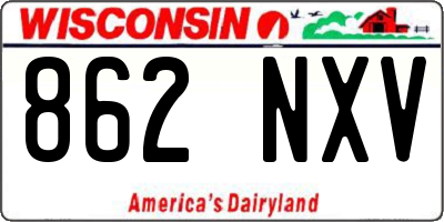 WI license plate 862NXV