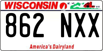 WI license plate 862NXX