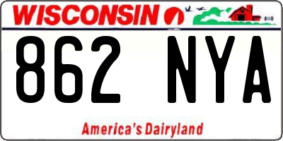 WI license plate 862NYA