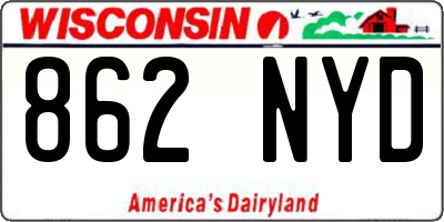 WI license plate 862NYD