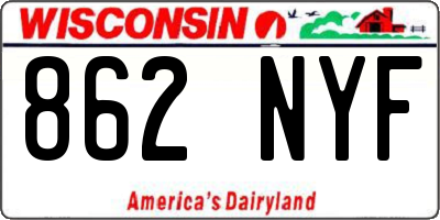 WI license plate 862NYF