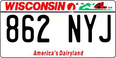 WI license plate 862NYJ