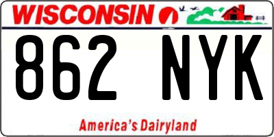 WI license plate 862NYK
