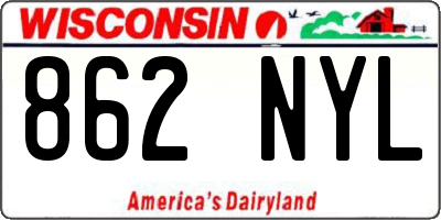 WI license plate 862NYL