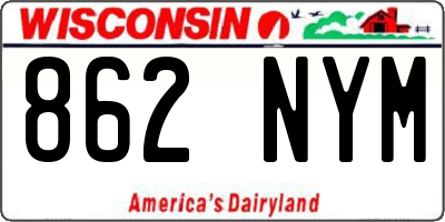WI license plate 862NYM
