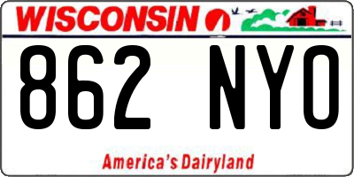 WI license plate 862NYO