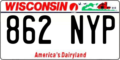 WI license plate 862NYP