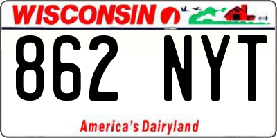 WI license plate 862NYT