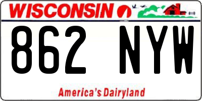 WI license plate 862NYW