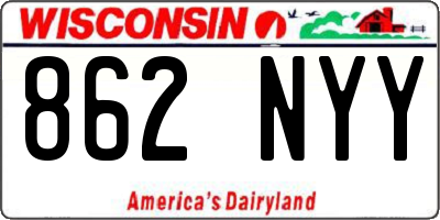 WI license plate 862NYY