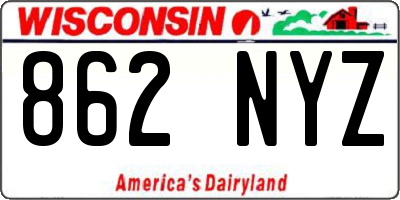 WI license plate 862NYZ