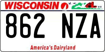 WI license plate 862NZA