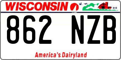 WI license plate 862NZB