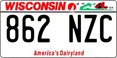 WI license plate 862NZC