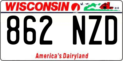 WI license plate 862NZD