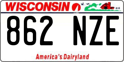 WI license plate 862NZE