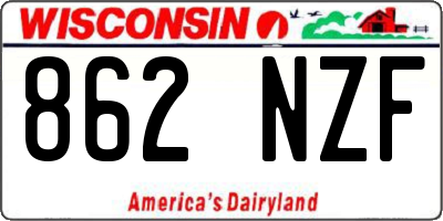 WI license plate 862NZF