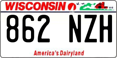 WI license plate 862NZH