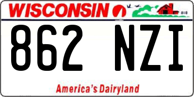 WI license plate 862NZI