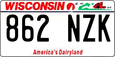 WI license plate 862NZK