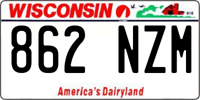 WI license plate 862NZM