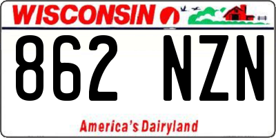 WI license plate 862NZN