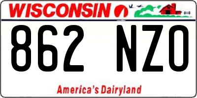 WI license plate 862NZO