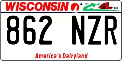 WI license plate 862NZR