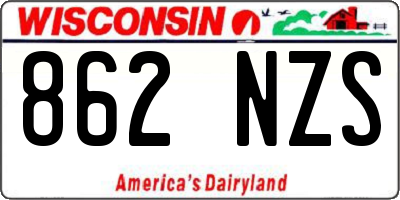 WI license plate 862NZS