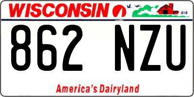 WI license plate 862NZU