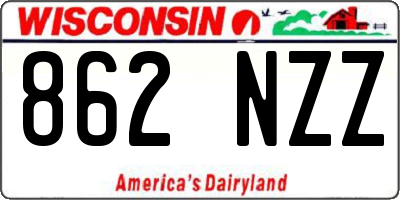 WI license plate 862NZZ
