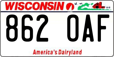 WI license plate 862OAF
