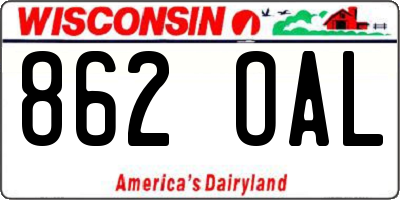 WI license plate 862OAL