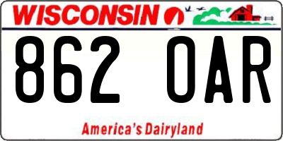 WI license plate 862OAR
