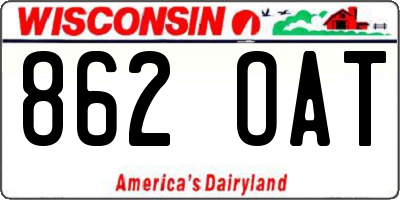 WI license plate 862OAT