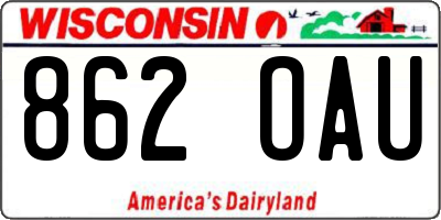 WI license plate 862OAU