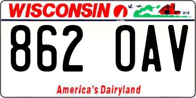 WI license plate 862OAV