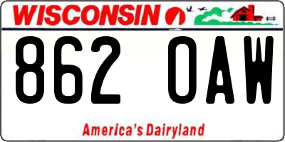 WI license plate 862OAW