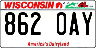 WI license plate 862OAY